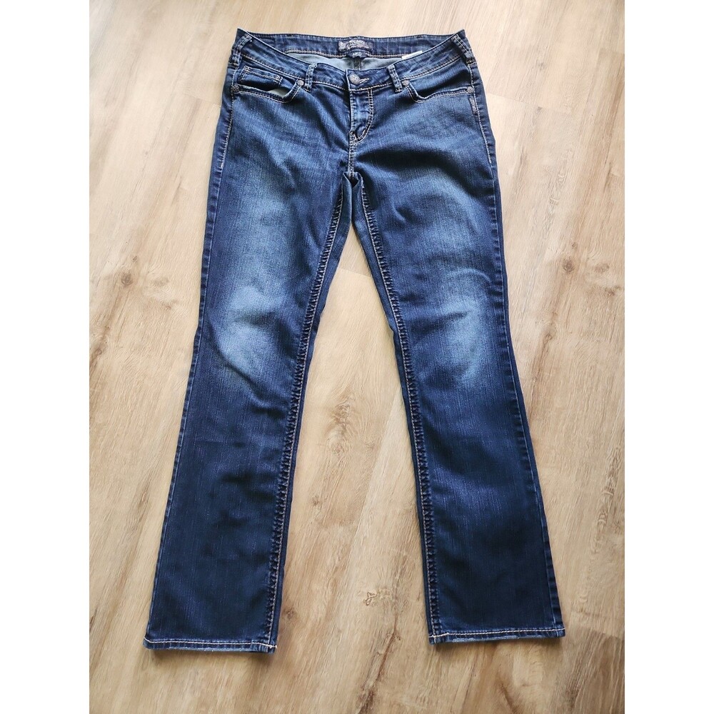 Silver Jeans Co Aiko Mid Boot Super Stretch Womens Size 32X33 Dark Wash